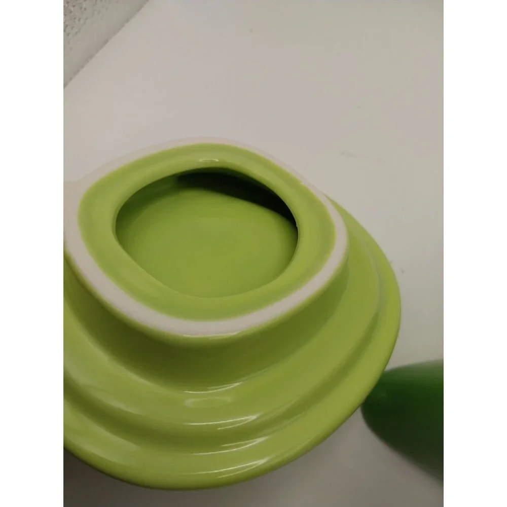 PO Selected Rosa 7-Piece Green Ceramic Teapot Rose Modern Design Complete Set